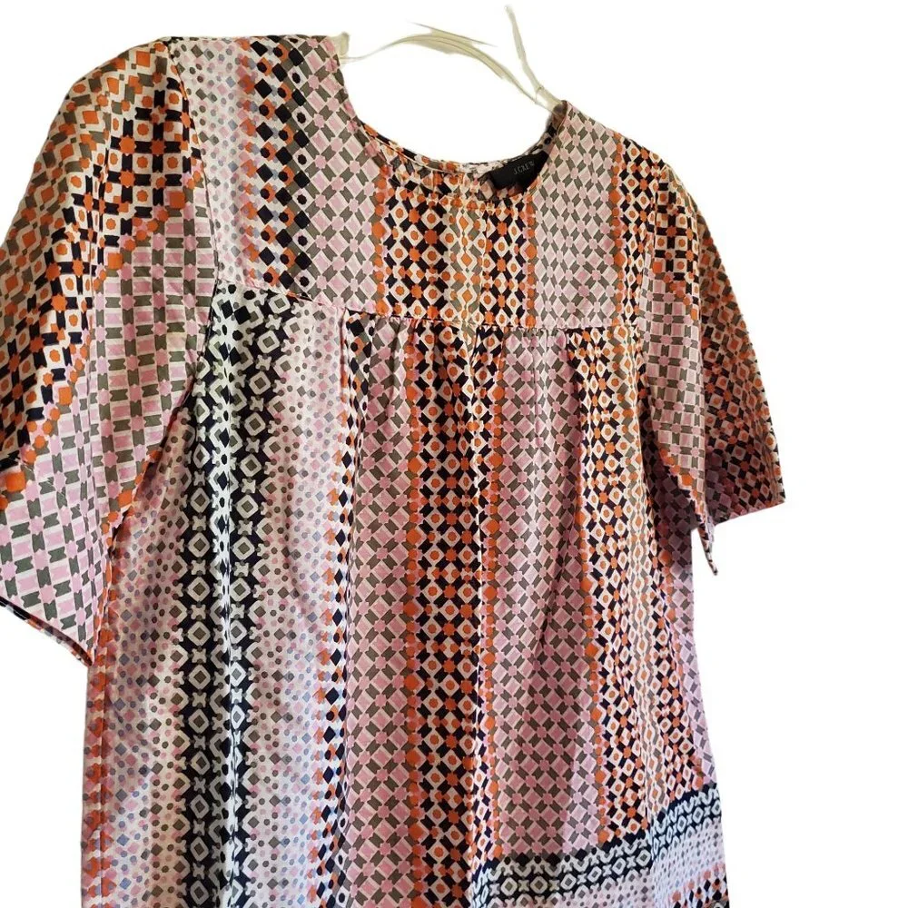 J.CREW 4 Pink geo‎ top Item A1328